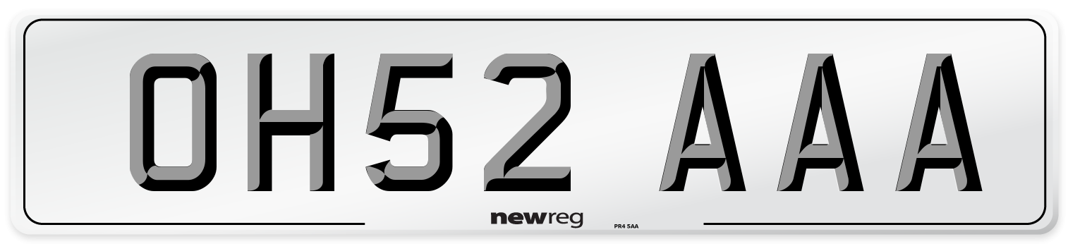 OH52 AAA Number Plate from New Reg